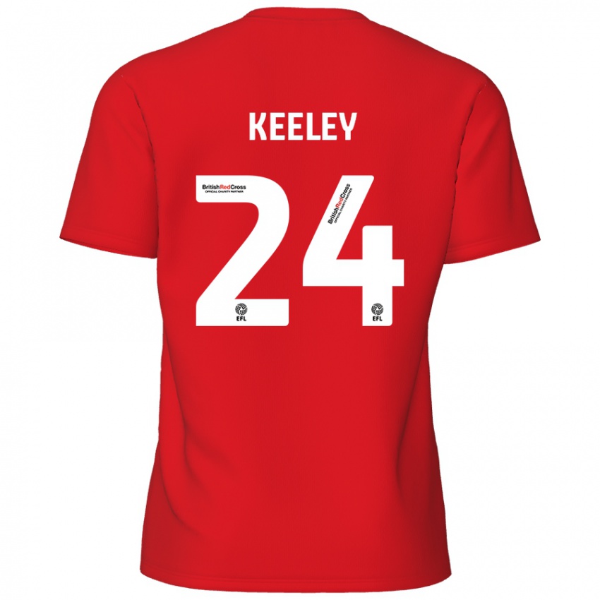 Mulher Camisola Josh Keeley #24 Vermelho Principal 2024/25 Camisa Brasil