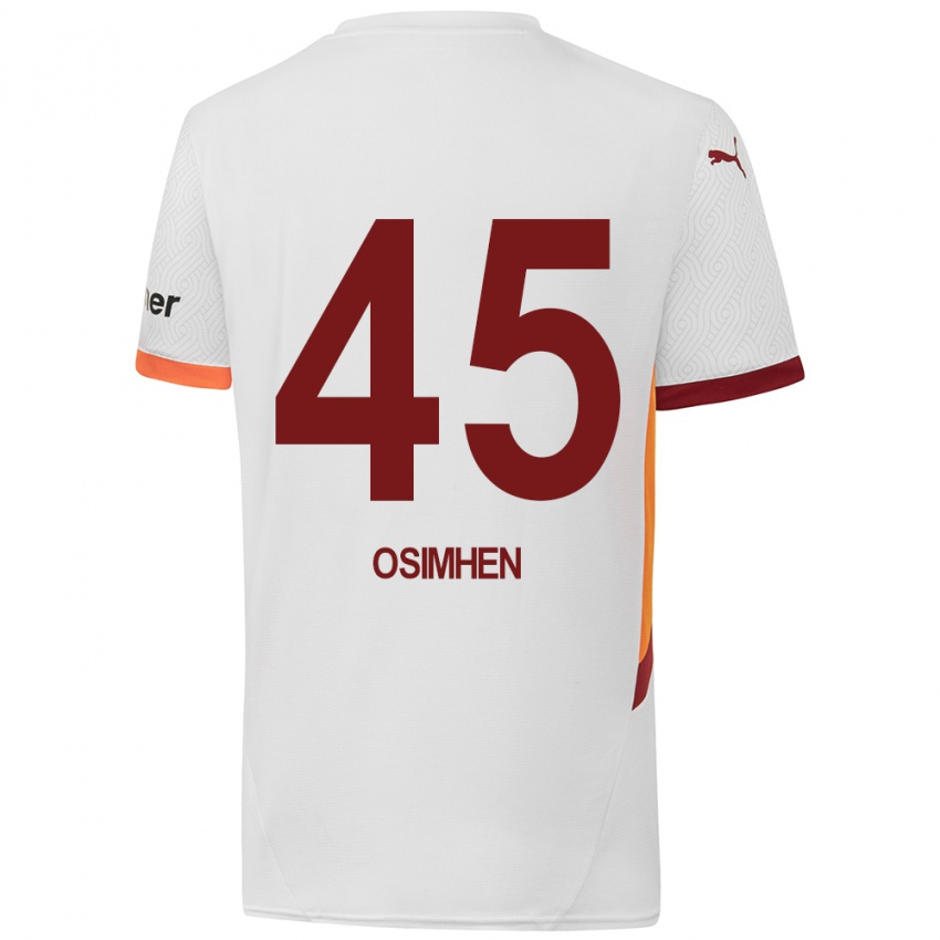 Mulher Camisola Victor Osimhen #45 Branco Amarelo Vermelho Alternativa 2024/25 Camisa Brasil