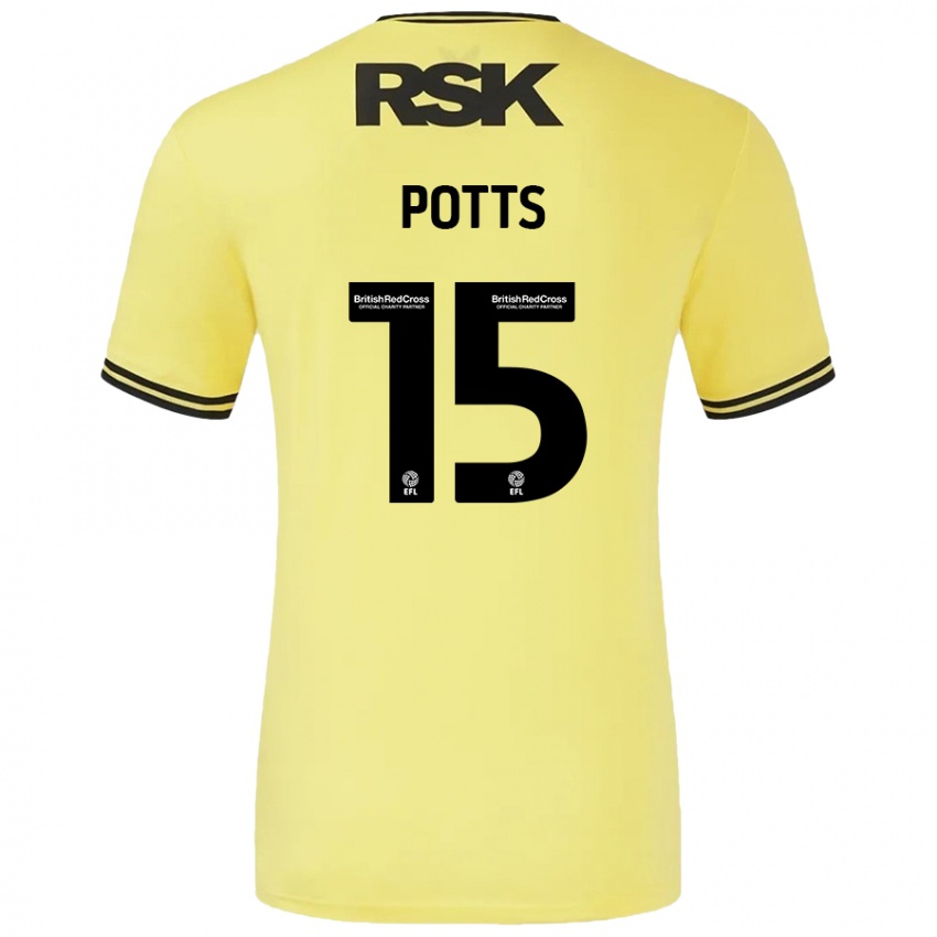 Mulher Camisola Dan Potts #15 Amarelo Preto Alternativa 2024/25 Camisa Brasil