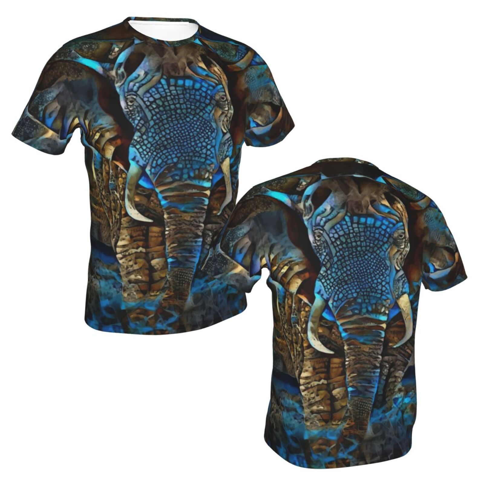 Camiseta Brasil Clássica Do Elephant Brown Blue Elementos De Mídia Mista