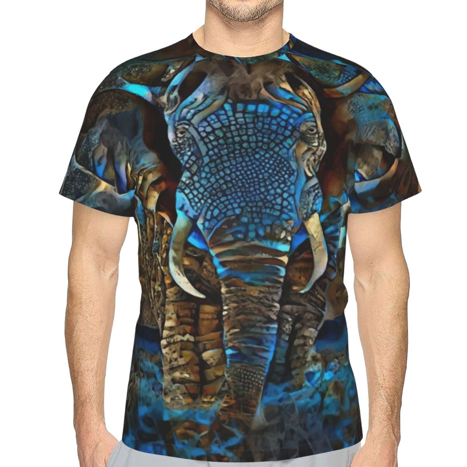 Camiseta Brasil Clássica Do Elephant Brown Blue Elementos De Mídia Mista