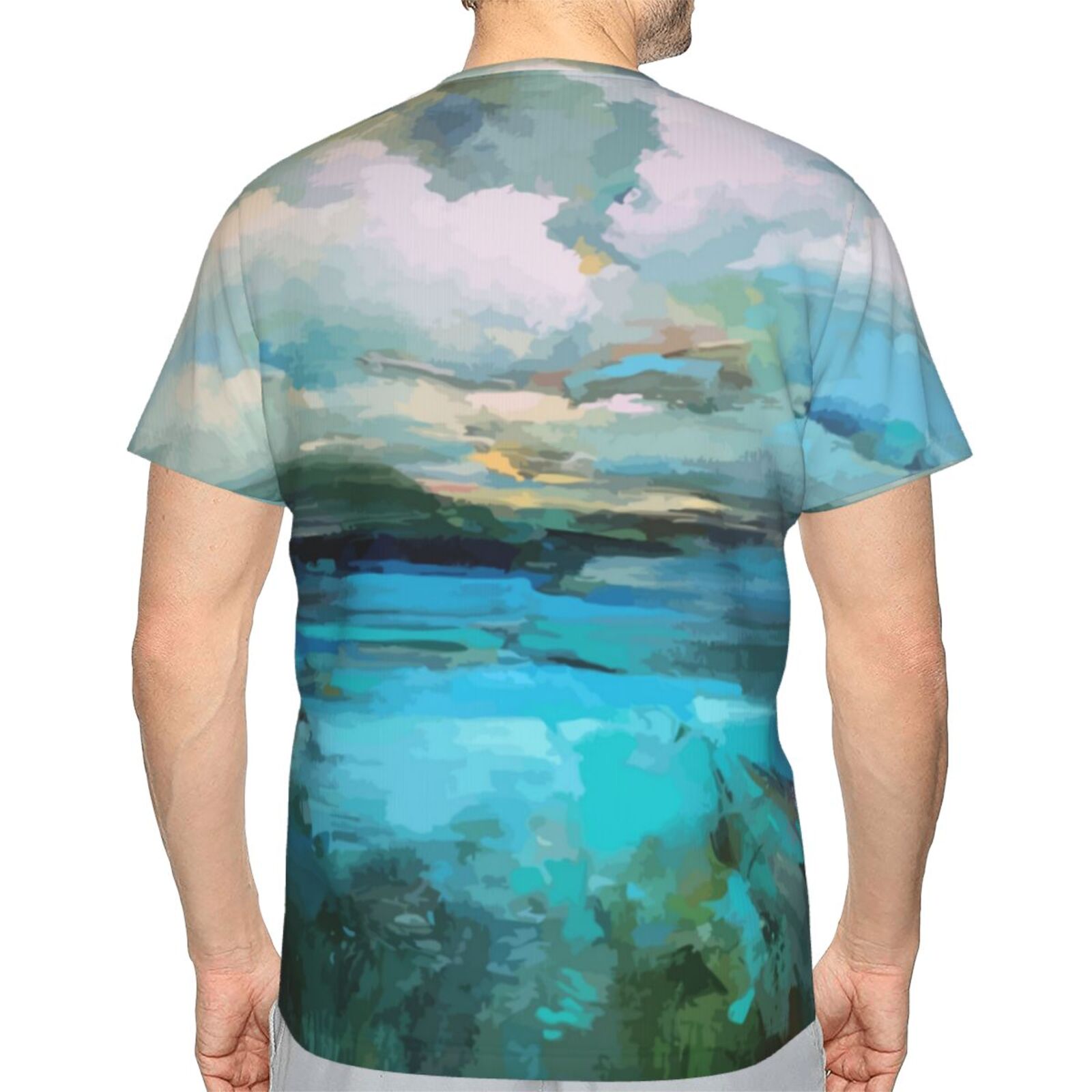 Camiseta Brasil Clássica Nuvens Sobre O Lago Da Pintura Dos Elementos