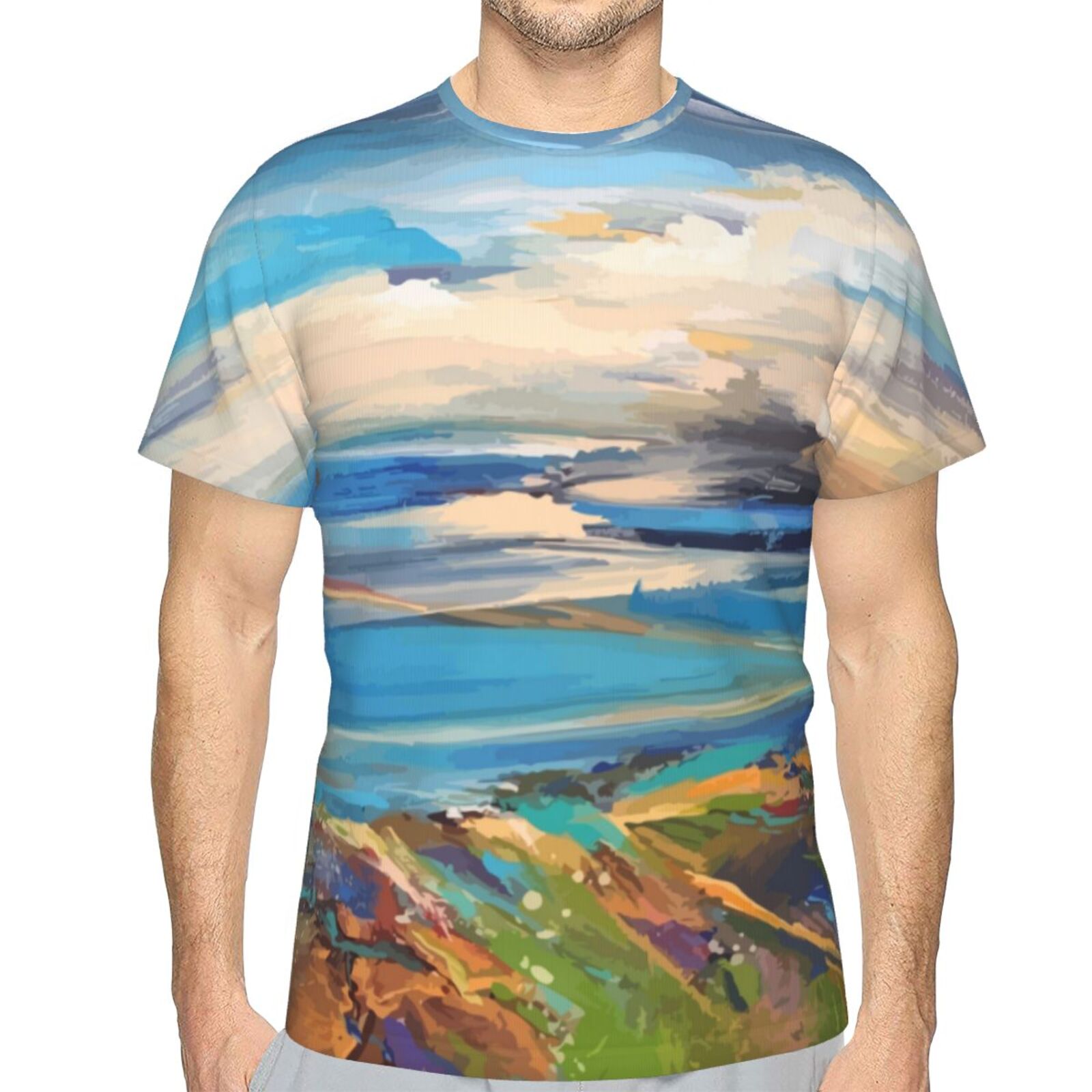 Camiseta Brasil Clássica Blue Distance Elementos De Pintura